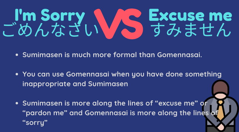 Should I say sumimasen or Gomenasai?